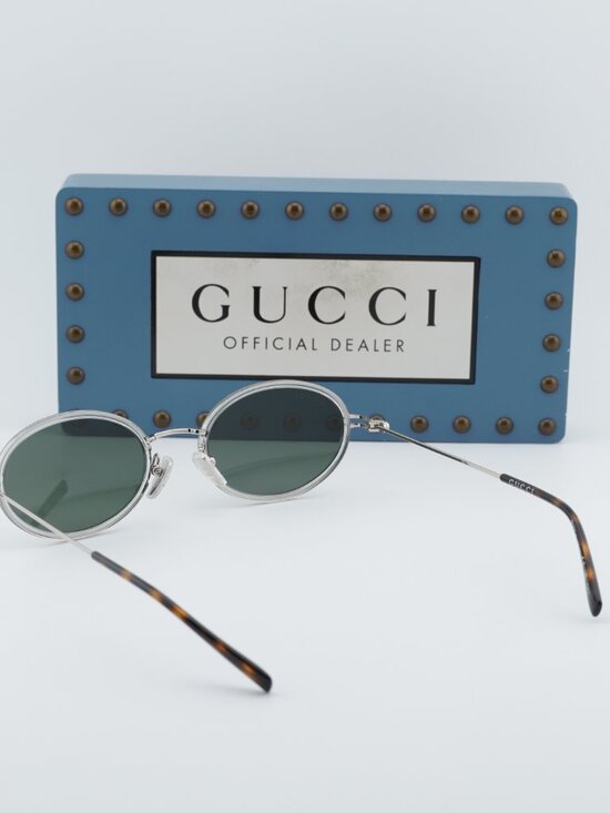 Gucci GG1980S 005 Oval Sunglasses - Transparent Cloudy Grey/Silver main image 4